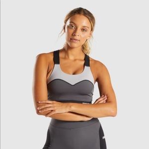 NWT Gymshark XS Illusion Sports bra charcoal
